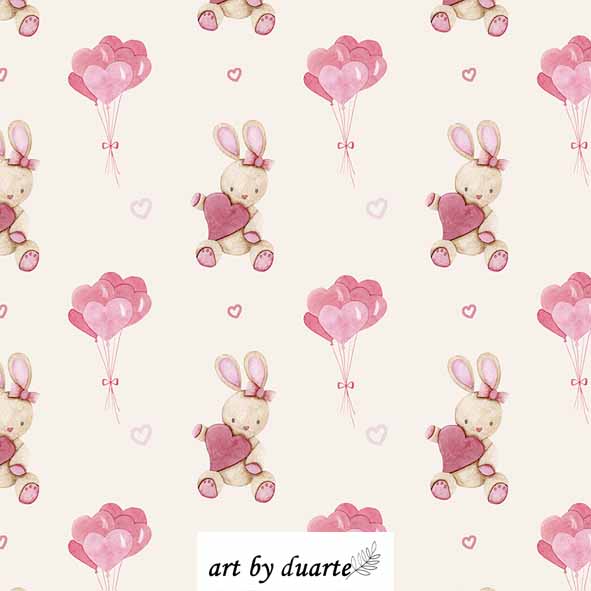 Coneja y globo beige